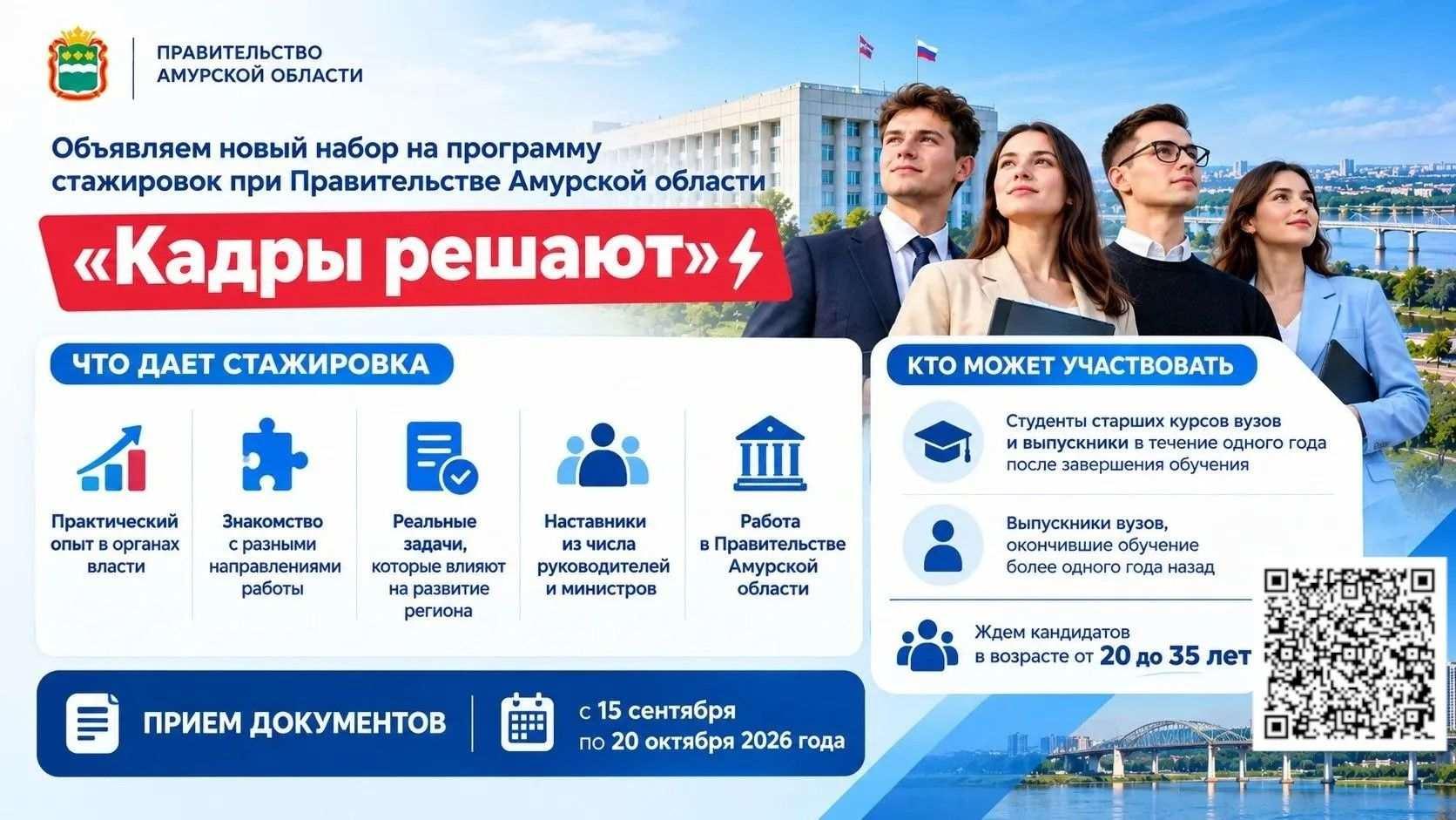 Старт приема заявок на участие в стажировке  при Правительстве Амурской области «Кадры решают»